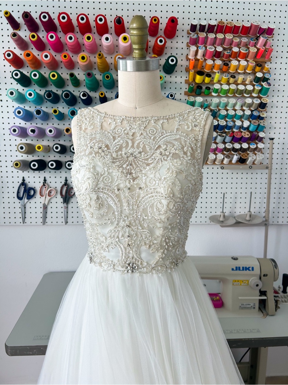 Beaded Ivory Ball Gown Wedding Dress